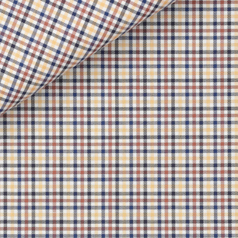 Twill Check Pattern Blue Brown