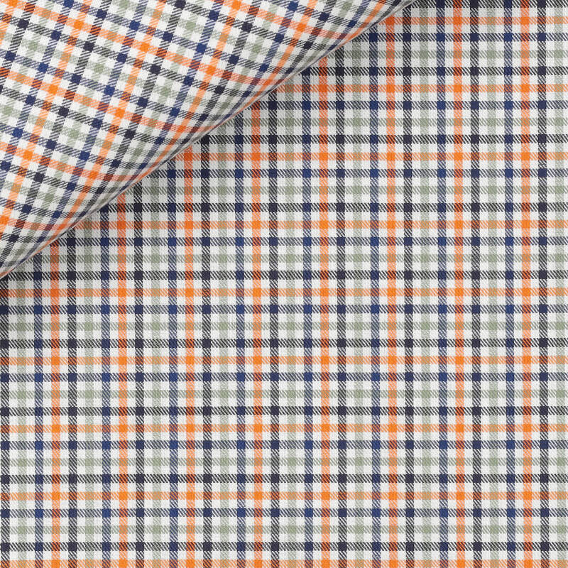 Twill Check Pattern Orange Blue