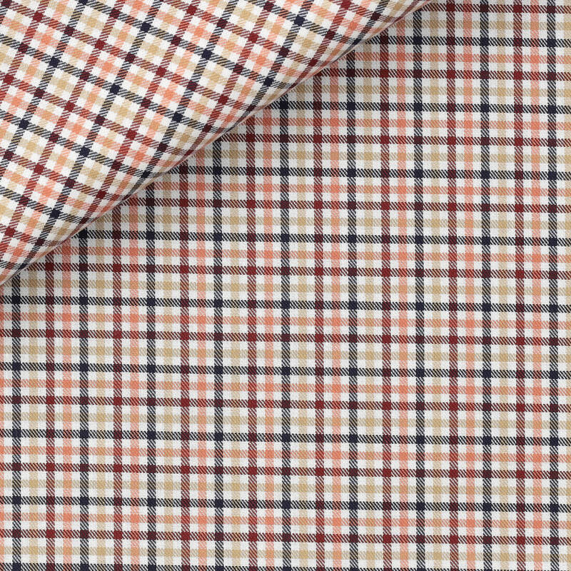 Twill Check Pattern Brown Orange