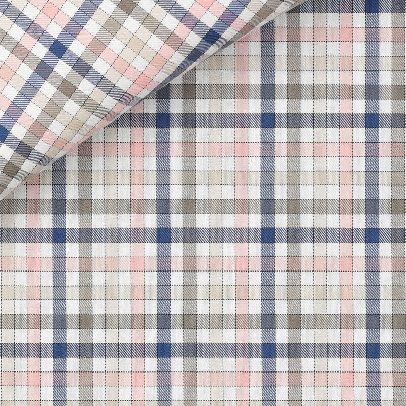 Twill Check Pattern Pink Blue