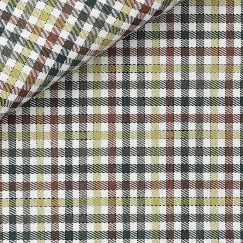 Twill Check Pattern Green Brown