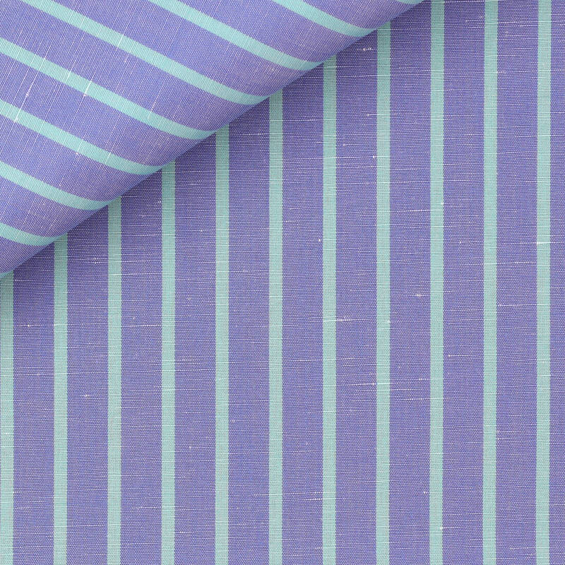 Linen Stripes Blue Green (easy care)