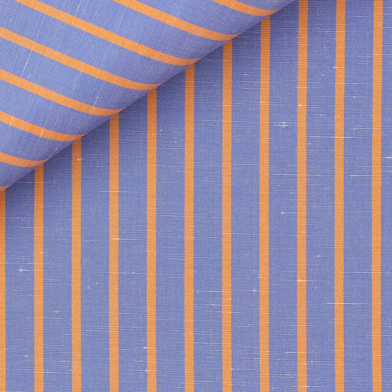 Linen Stripes Blue Orange (easy care)