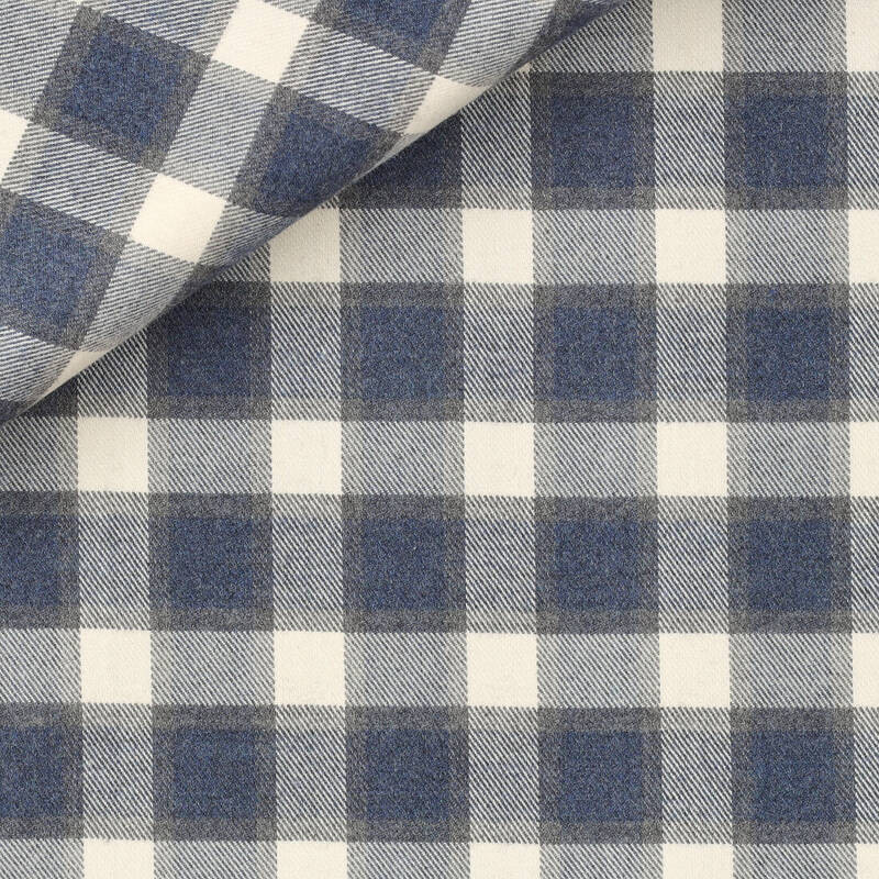 Twill Check Pattern Blue Grey