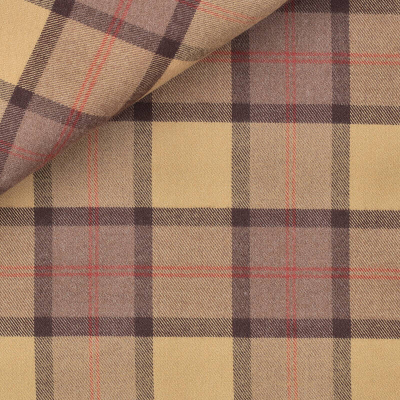 Twill Check Pattern Brown Bordeaux