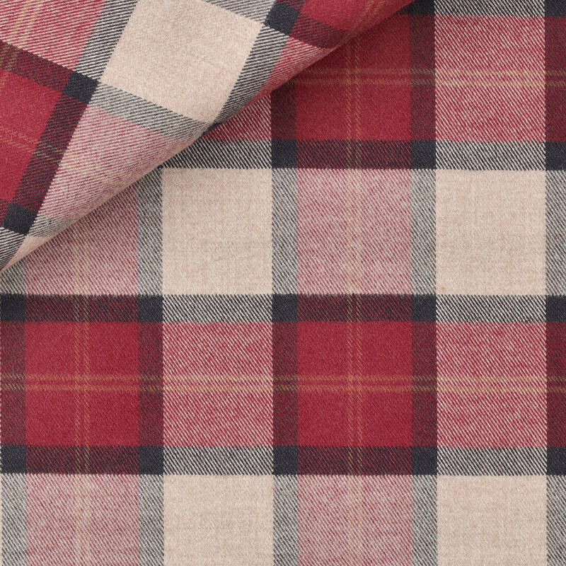 Twill Check Pattern Bordeaux Brown