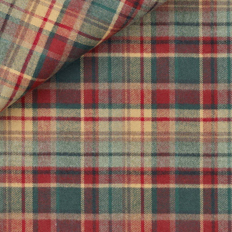 Twill Check Pattern Brown Green