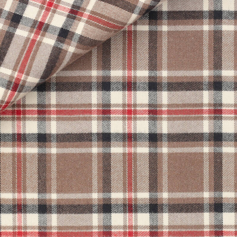 Twill Check Pattern Brown Red