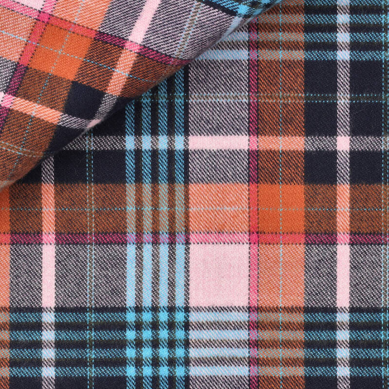 Twill Check Pattern Orange Pink