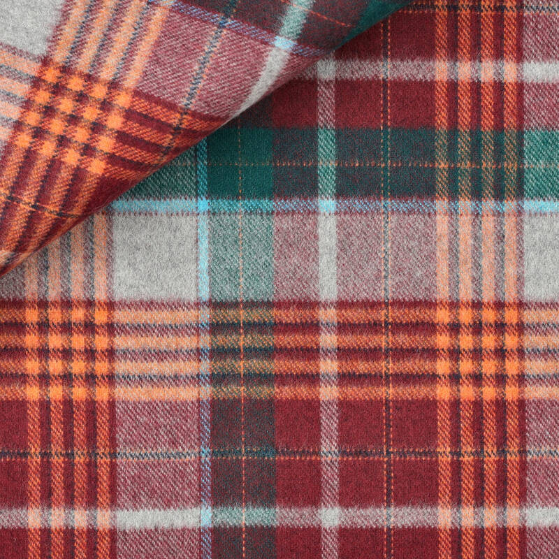 Twill Check Pattern Orange Bordeaux