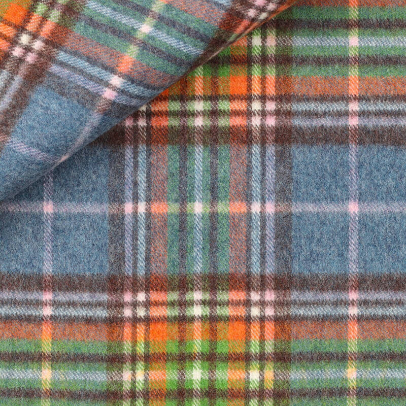 Twill Check Pattern Orange Green