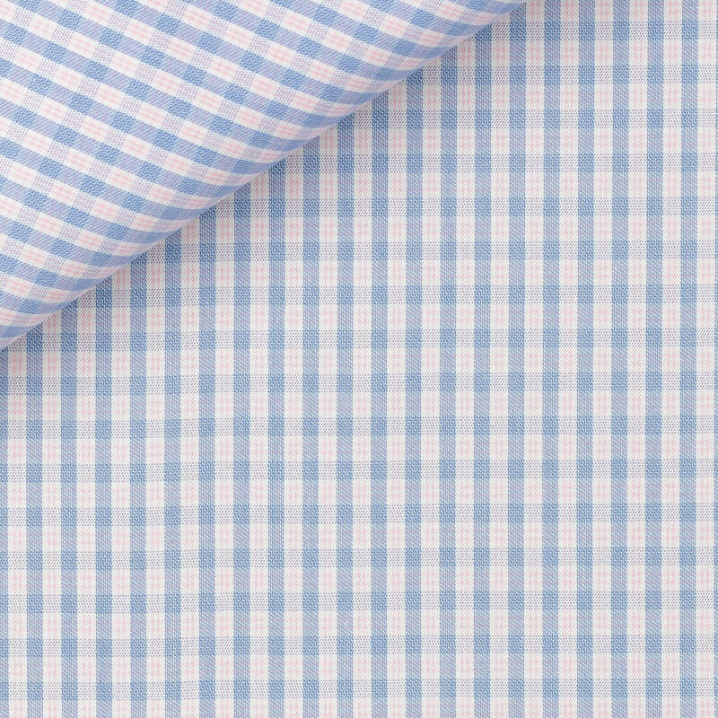 Twill Check Pattern Blue Pink