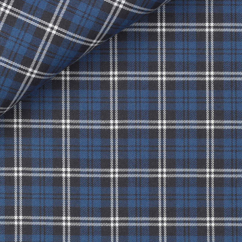 Twill Check Pattern Blue Black