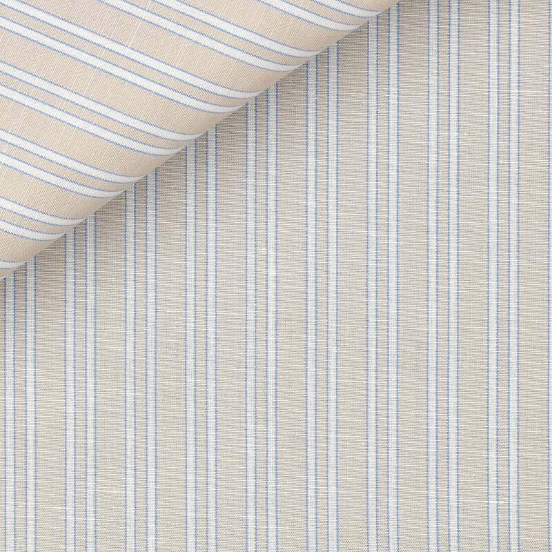 Linen Stripes Beige Blue