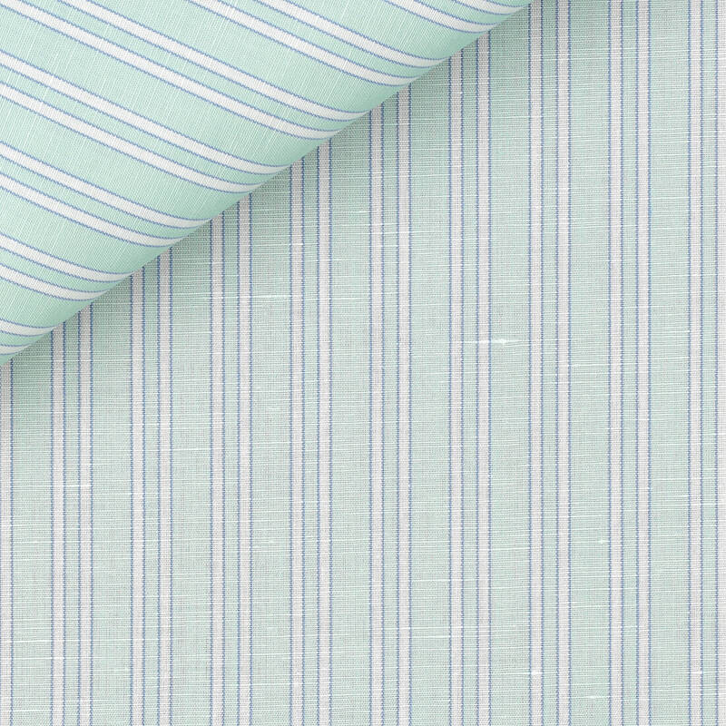 Linen Stripes Blue Green