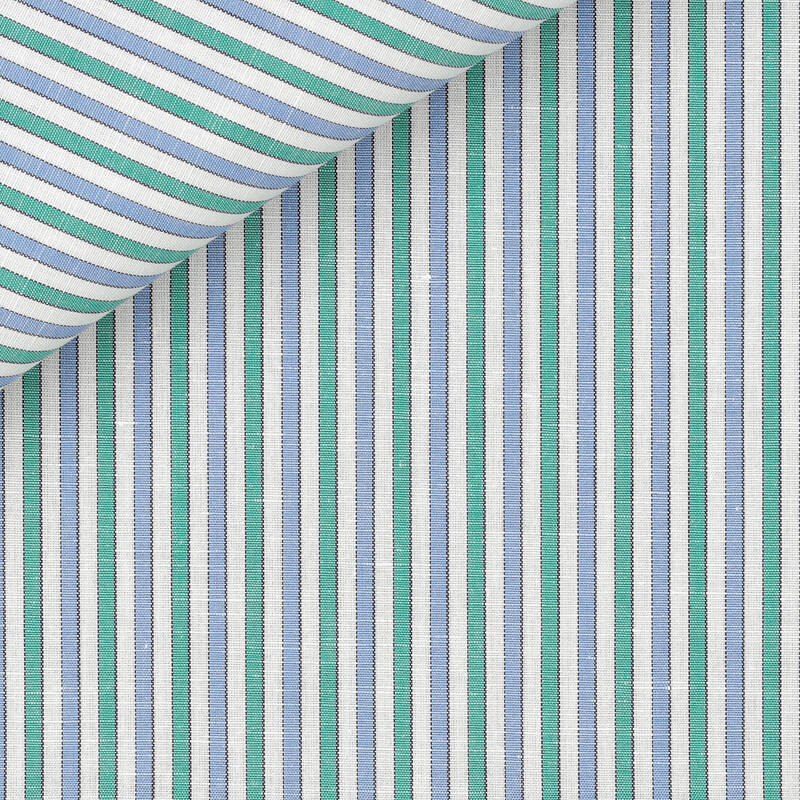 Linen Stripes Blue Green