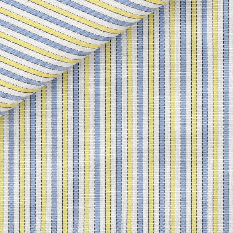 Linen Stripes Blue Yellow
