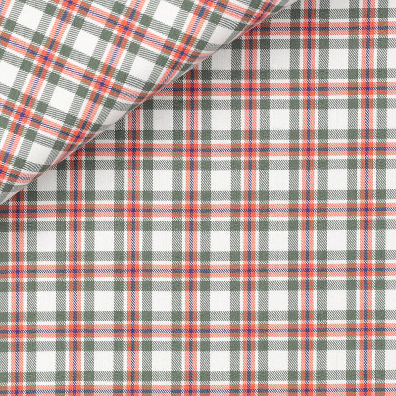 Twill Check Pattern Orange Green