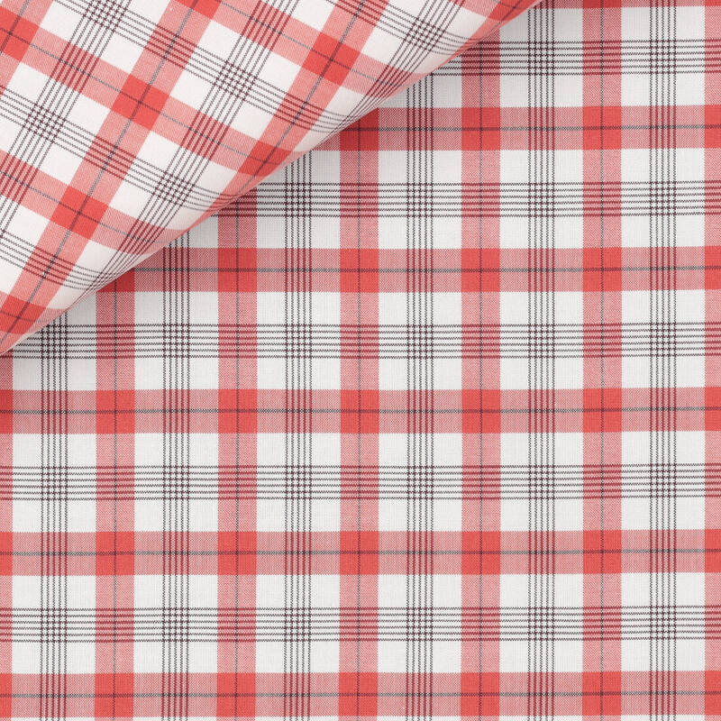 Zephir Check Pattern Orange Bordeaux