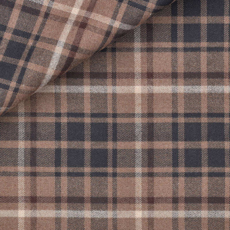 Twill Check Pattern Beige Brown