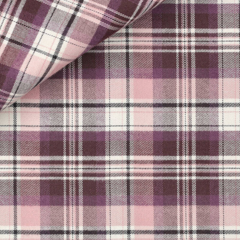 Twill Check Pattern Bordeaux Pink