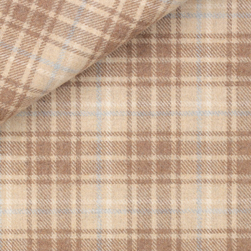 Twill Check Pattern Beige Brown