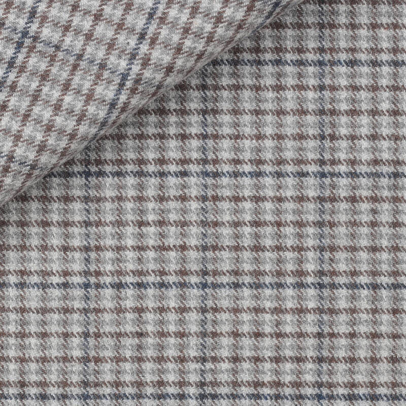 Twill Check Pattern Blue Brown
