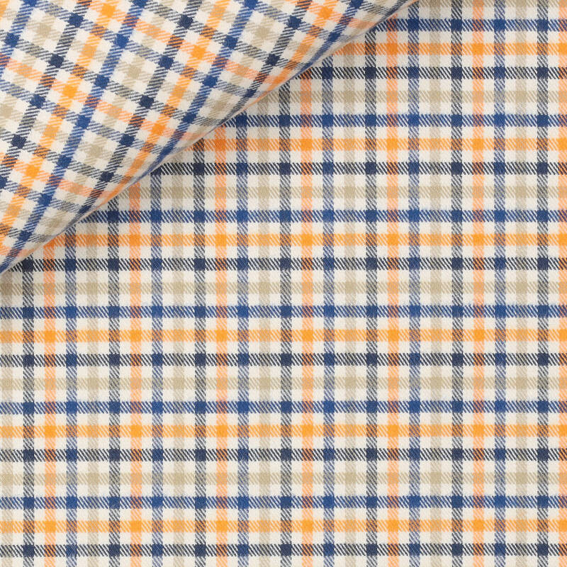 Twill Check Pattern Orange Green