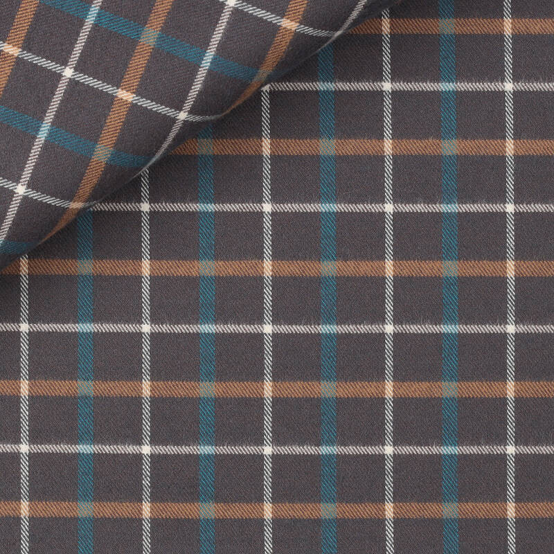 Twill Check Pattern Brown Grey