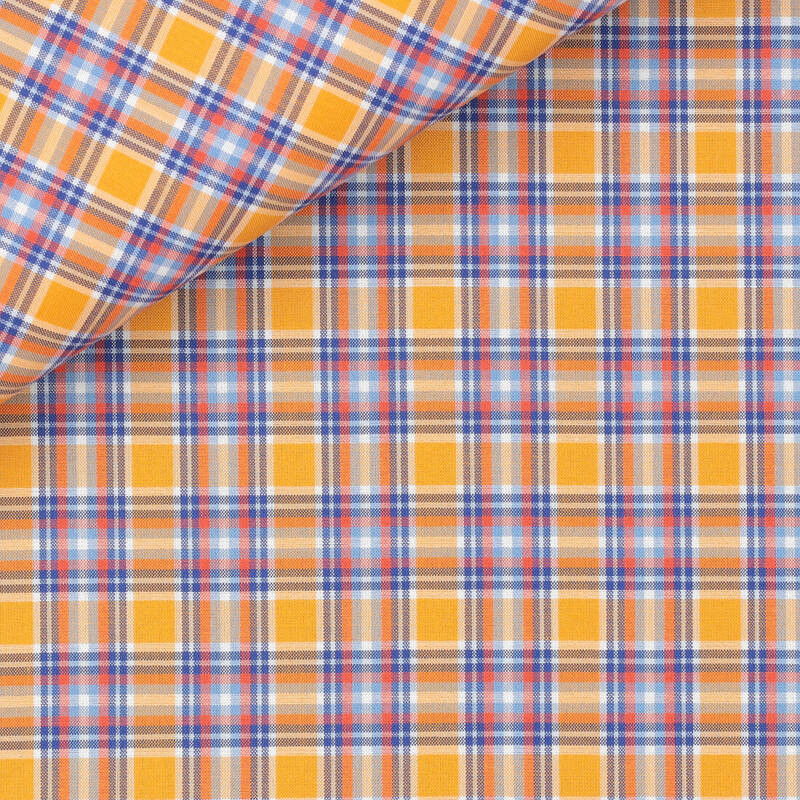 Zephir Check Pattern Orange Blue