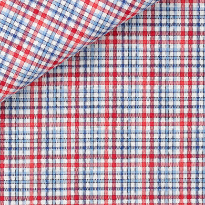 Zephir Check Pattern Blue Bordeaux