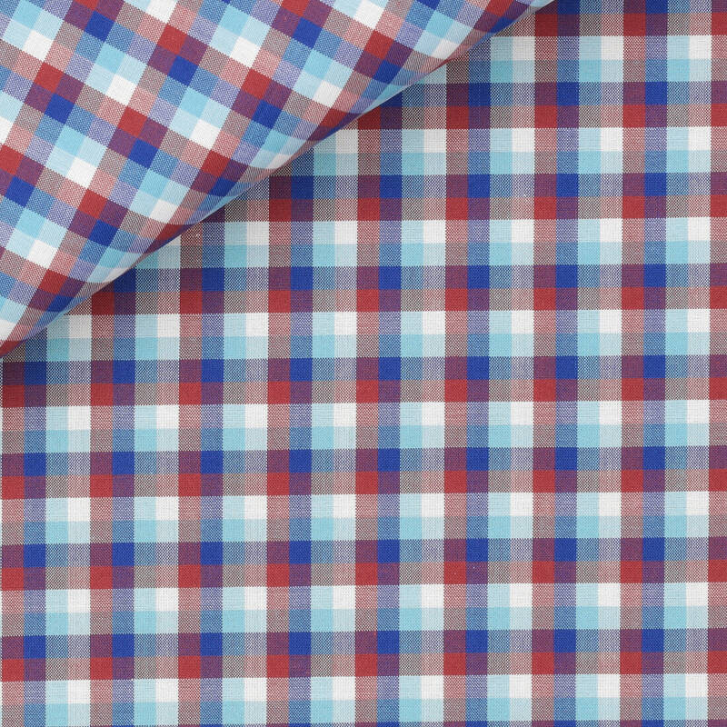 Zephir Check Pattern Blue Bordeaux