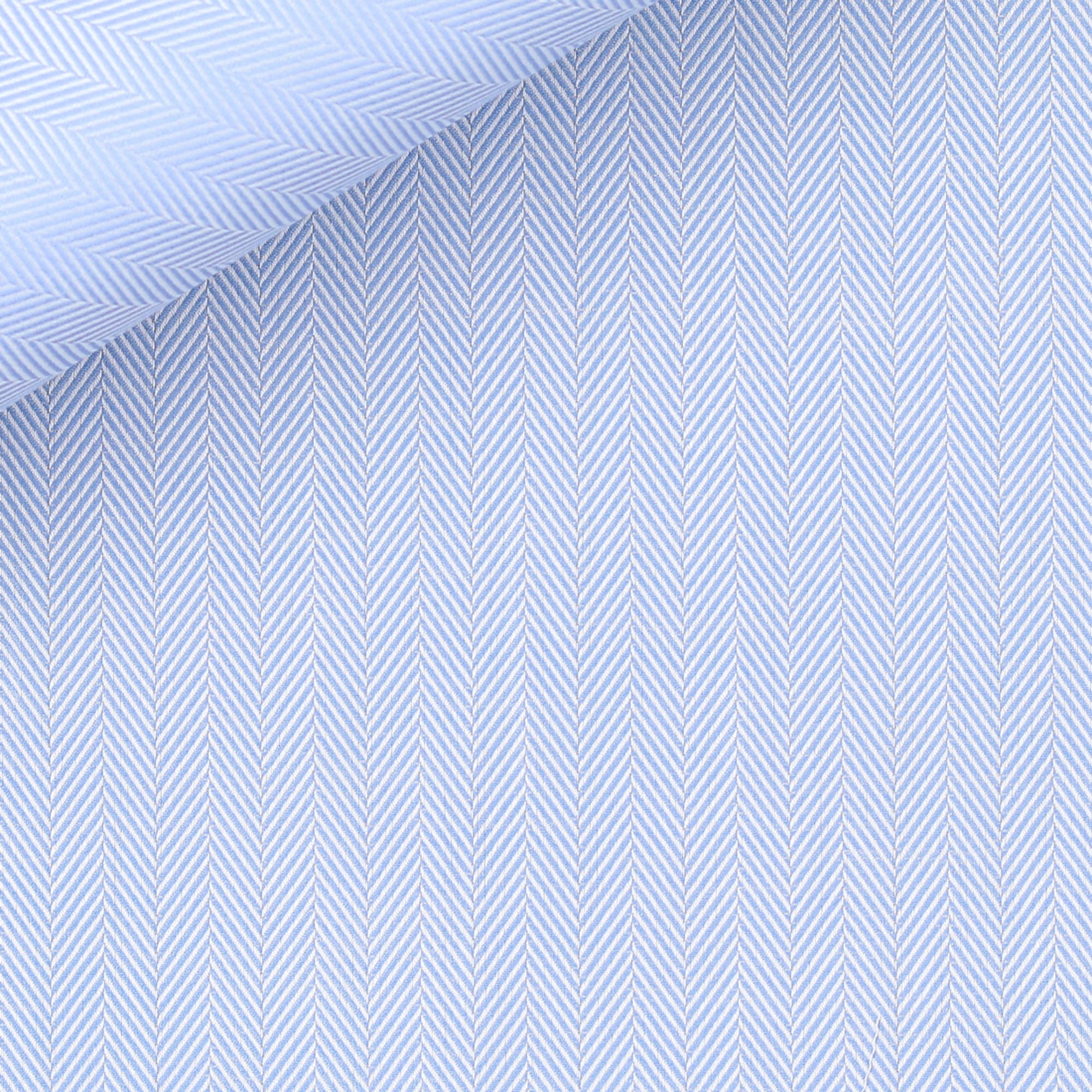 Herringbone Plain Blue