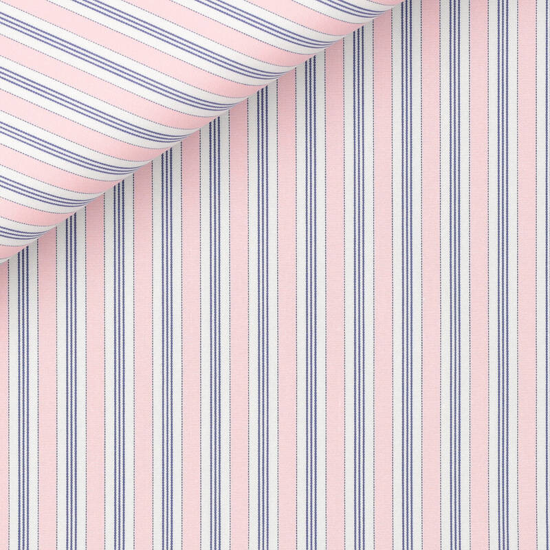 Poplin Stripes Blue Pink