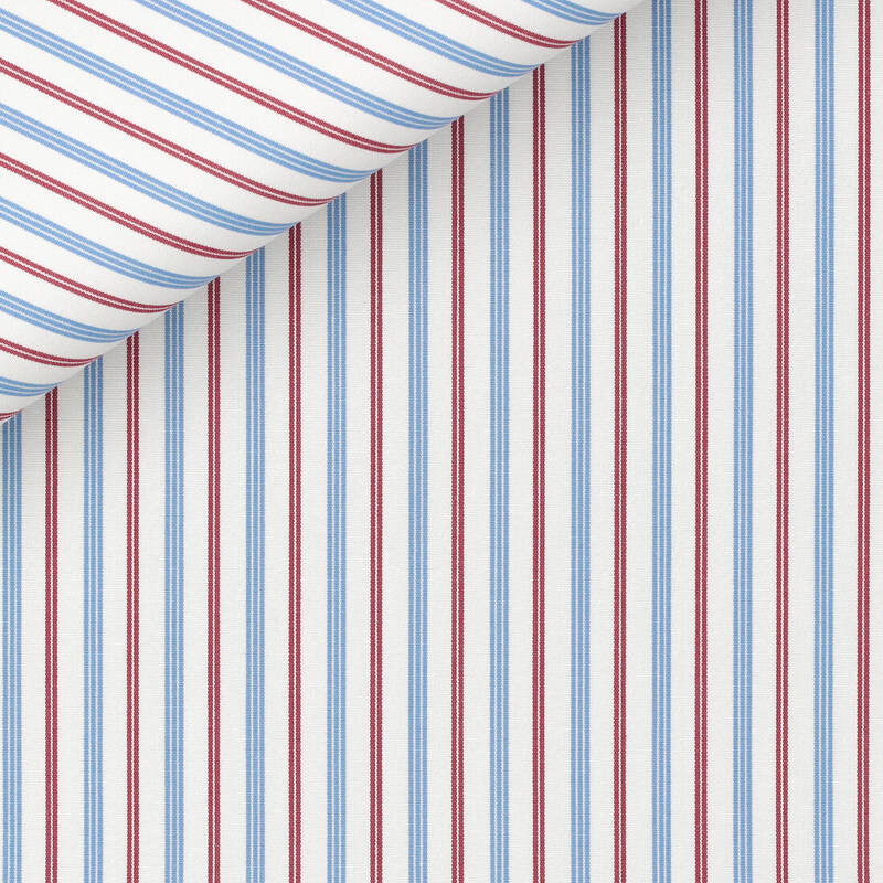 Poplin Stripes Blue Bordeaux