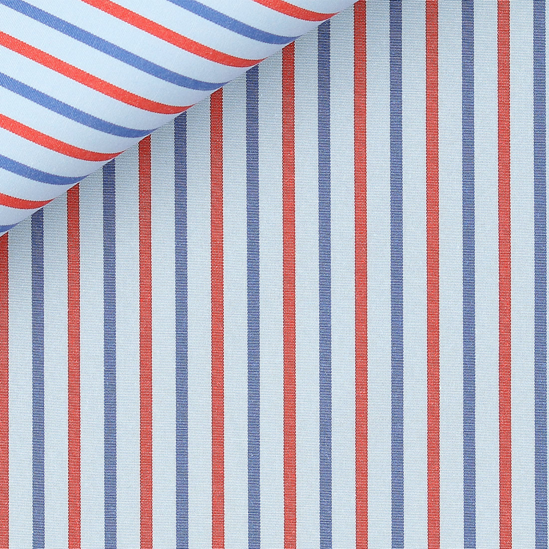 Poplin Stripes Blue Red
