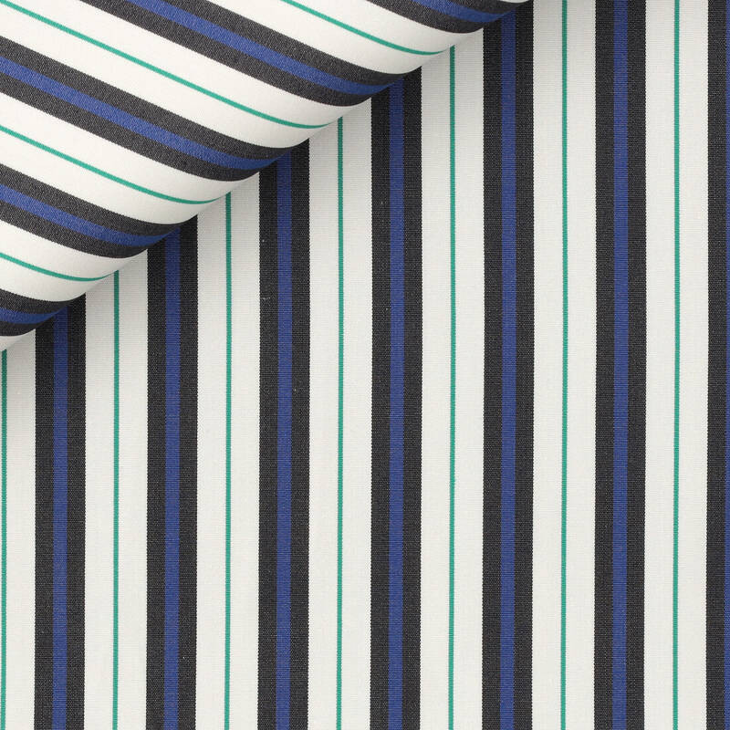 Poplin Stripes Black Violet