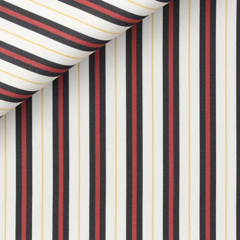 Poplin Stripes Black Red