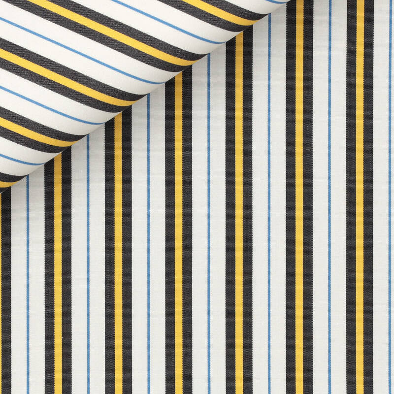 Poplin Stripes Black Yellow