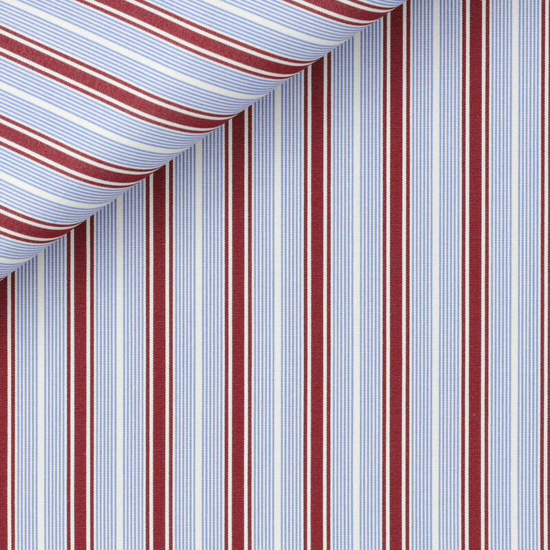 Poplin Stripes Blue Bordeaux