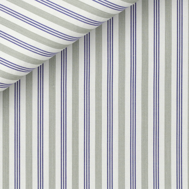 Poplin Stripes Blue Grey