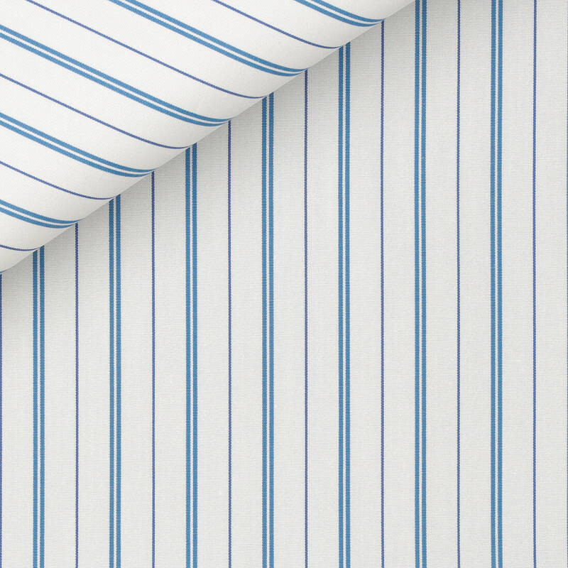 Poplin Stripes Blue Turquoise