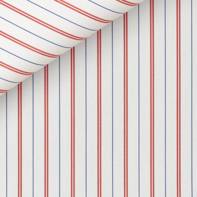 Poplin Stripes Orange Blue