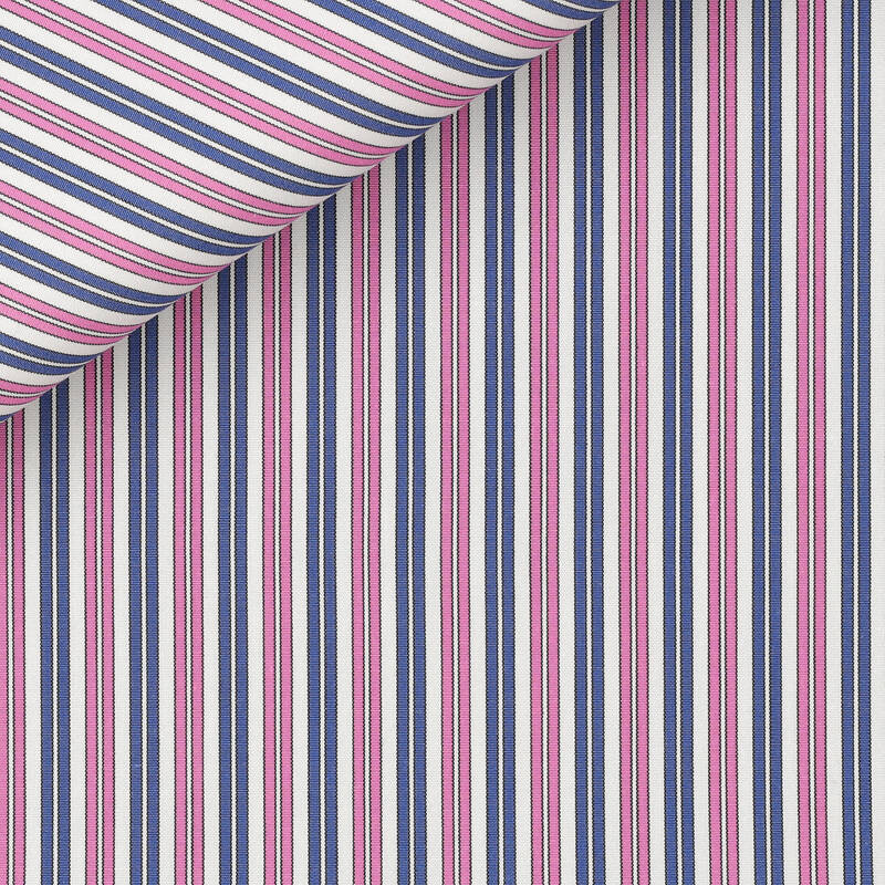 Poplin Stripes Blue Pink