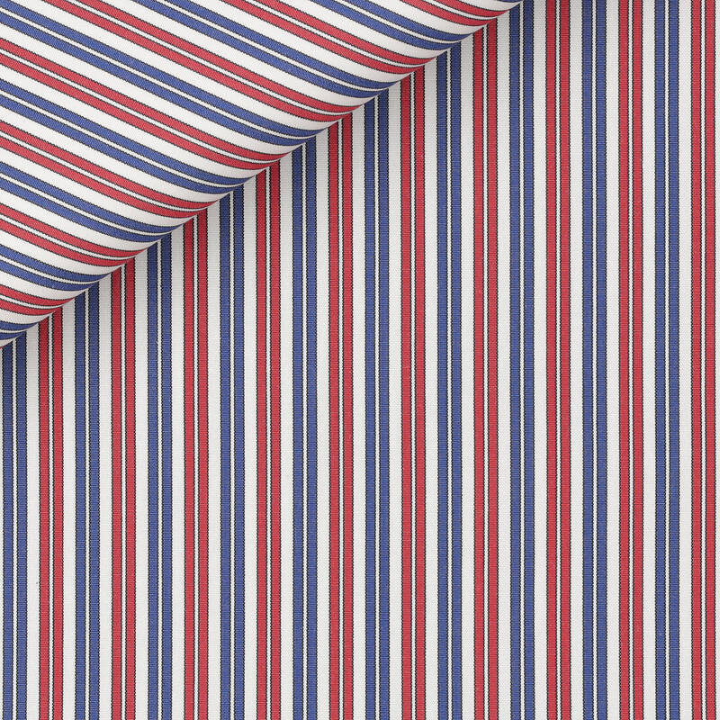 Poplin Stripes Blue Red