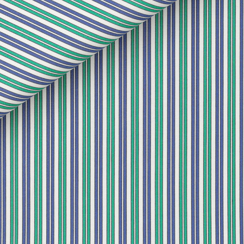 Poplin Stripes Blue Green