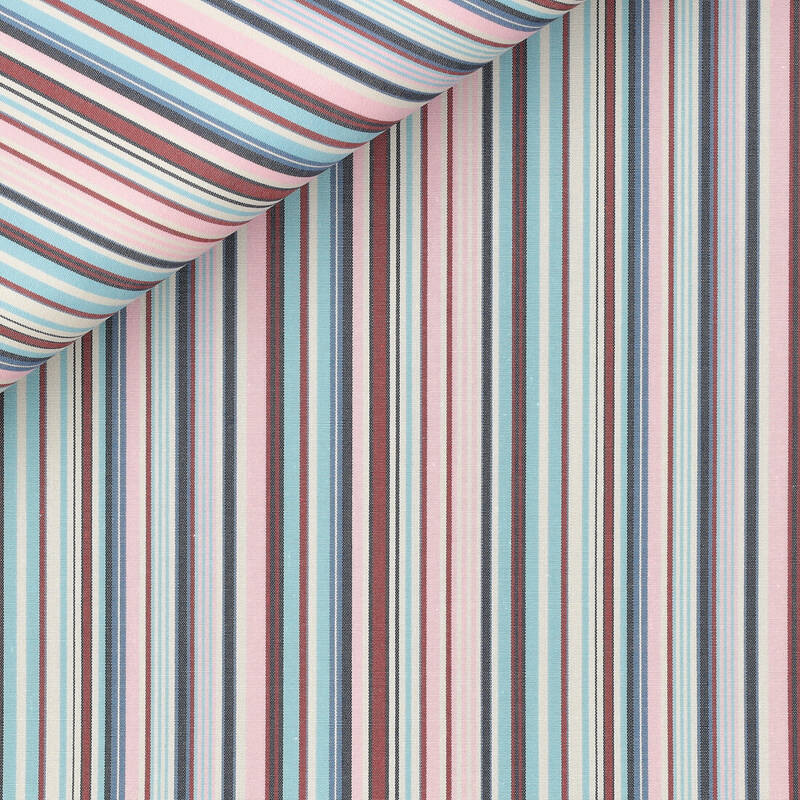 Poplin Stripes Bordeaux Pink