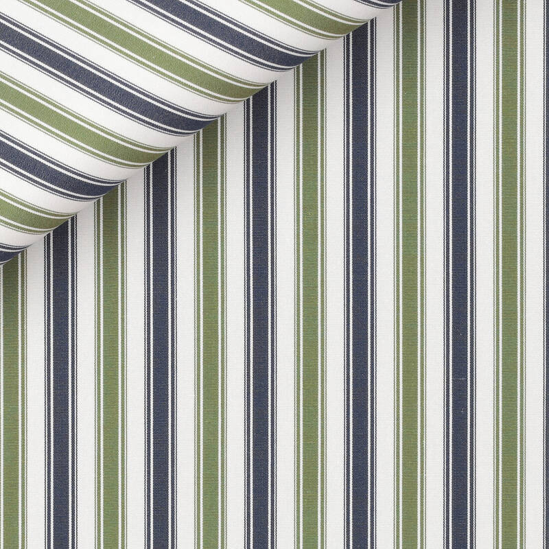 Poplin Stripes Green Blue