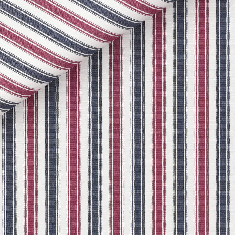 Poplin Stripes Blue Bordeaux