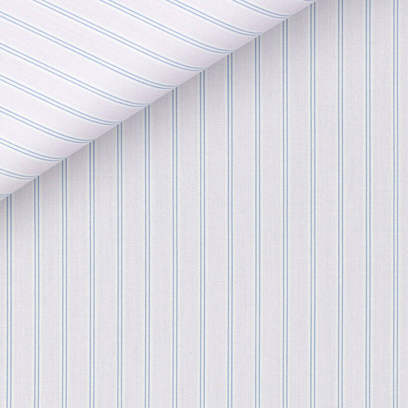 Poplin Stripes Blue Mauve